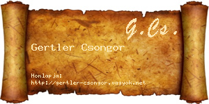 Gertler Csongor névjegykártya